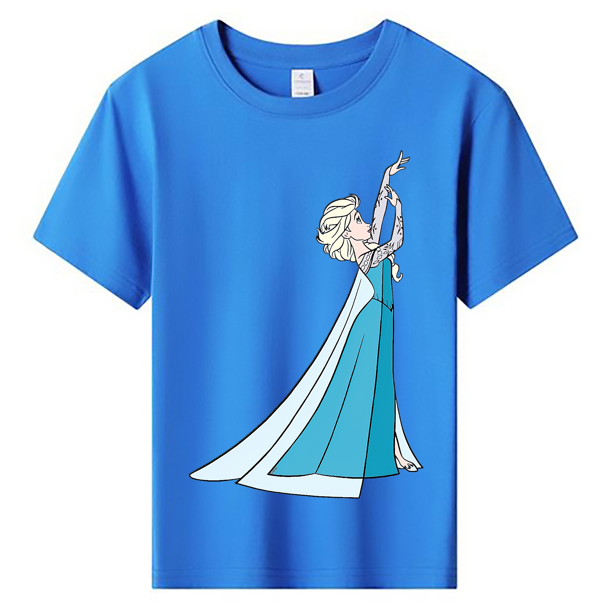 （画像用） アナと雪の女王 アンナ エルサ Frozen Anna Elsa 綿100％キッズTシャツ（フロントプリント）
